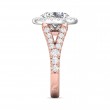 FlyerFit® 14K Pink Gold Shank And White Gold Top Split Shank Engagement Ring