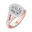 FlyerFit® 14K Pink Gold Shank And White Gold Top Split Shank Engagement Ring