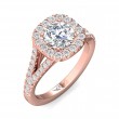 FlyerFit® 18K Pink Gold Split Shank Engagement Ring