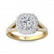 FlyerFit® 18K Yellow Gold Shank And White Gold Top Split Shank Engagement Ring