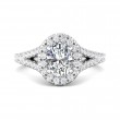 FlyerFit® 18K White Gold Split Shank Engagement Ring