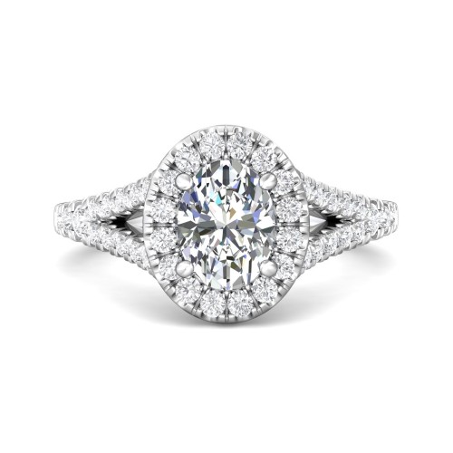 FlyerFit&reg; 18K White Gold Split Shank Engagement Ring