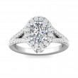 FlyerFit® 18K White Gold Split Shank Engagement Ring
