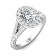 FlyerFit® 18K White Gold Split Shank Engagement Ring