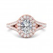 FlyerFit® 18K Pink Gold Split Shank Engagement Ring