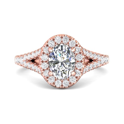 FlyerFit&reg; 18K Pink Gold Split Shank Engagement Ring