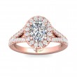 FlyerFit® 18K Pink Gold Split Shank Engagement Ring
