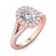 FlyerFit® 18K Pink Gold Split Shank Engagement Ring