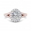 FlyerFit® 18K Pink Gold Shank And White Gold Top Split Shank Engagement Ring