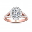 FlyerFit® 18K Pink Gold Shank And White Gold Top Split Shank Engagement Ring
