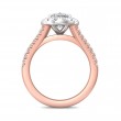 FlyerFit® 18K Pink Gold Shank And White Gold Top Split Shank Engagement Ring