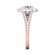 FlyerFit® 18K Pink Gold Shank And White Gold Top Split Shank Engagement Ring