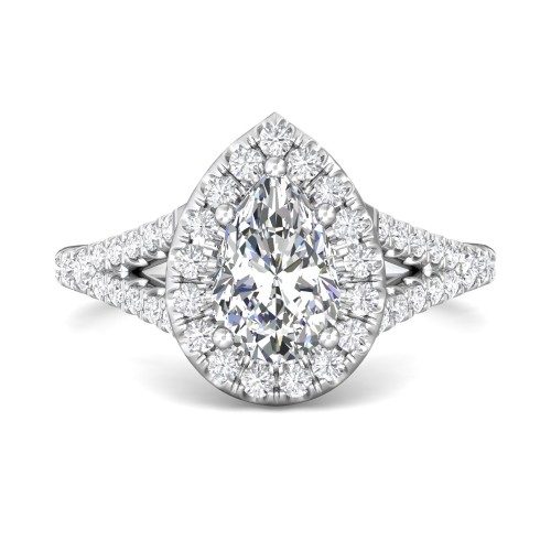 FlyerFit&reg; 18K White Gold Split Shank Engagement Ring