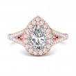 FlyerFit® 18K Pink Gold Split Shank Engagement Ring