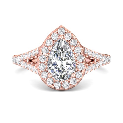 FlyerFit&reg; 18K Pink Gold Split Shank Engagement Ring