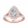 FlyerFit® 18K Pink Gold Split Shank Engagement Ring
