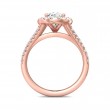 FlyerFit® 18K Pink Gold Split Shank Engagement Ring