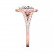 FlyerFit® 18K Pink Gold Split Shank Engagement Ring