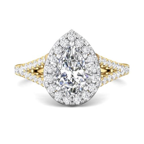 FlyerFit&reg; 14K Yellow and 14K White Gold Split Shank Engagement Ring