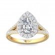 FlyerFit® 18K Yellow Gold Shank And White Gold Top Split Shank Engagement Ring