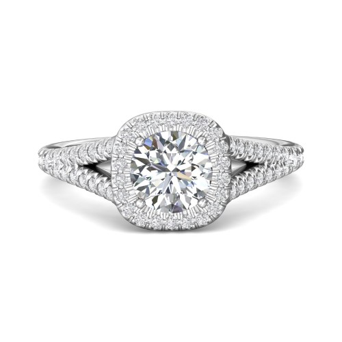 FlyerFit&reg; Platinum Split Shank Engagement Ring
