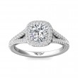FlyerFit® Platinum Split Shank Engagement Ring
