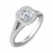 FlyerFit® Platinum Split Shank Engagement Ring