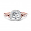 FlyerFit® 18K Pink Gold Shank And White Gold Top Split Shank Engagement Ring