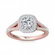 FlyerFit® 18K Pink Gold Shank And White Gold Top Split Shank Engagement Ring