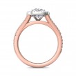FlyerFit® 18K Pink Gold Shank And White Gold Top Split Shank Engagement Ring