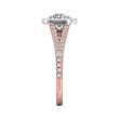 FlyerFit® 18K Pink Gold Shank And White Gold Top Split Shank Engagement Ring