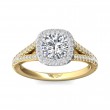 FlyerFit® 18K Yellow Gold Shank And White Gold Top Split Shank Engagement Ring