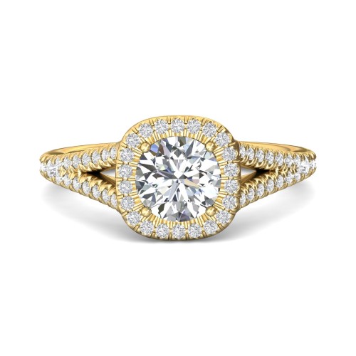 FlyerFit&reg; 14K Yellow Gold Split Shank Engagement Ring