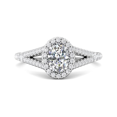 FlyerFit&reg; 18K White Gold Split Shank Engagement Ring