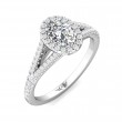 FlyerFit® 18K White Gold Split Shank Engagement Ring
