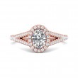 FlyerFit® 18K Pink Gold Split Shank Engagement Ring