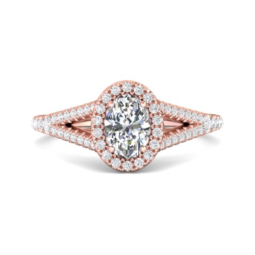 FlyerFit&reg; 18K Pink Gold Split Shank Engagement Ring