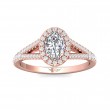 FlyerFit® 18K Pink Gold Split Shank Engagement Ring