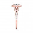 FlyerFit® 18K Pink Gold Split Shank Engagement Ring