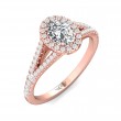 FlyerFit® 18K Pink Gold Split Shank Engagement Ring