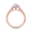 FlyerFit® 14K Pink Gold Shank And White Gold Top Split Shank Engagement Ring