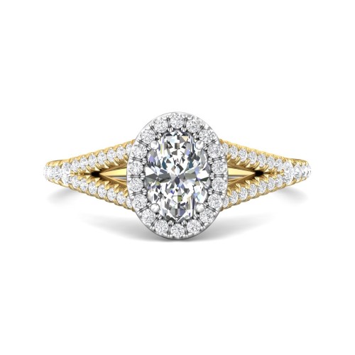 FlyerFit&reg; 14K Yellow and 14K White Gold Split Shank Engagement Ring