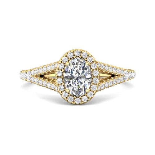 FlyerFit&reg; 14K Yellow Gold Split Shank Engagement Ring