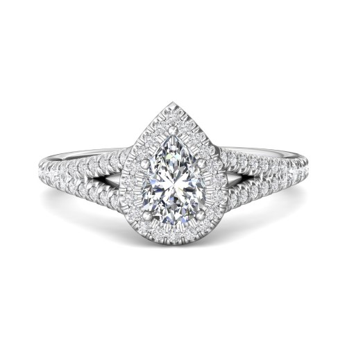 FlyerFit&reg; 14K White Gold Split Shank Engagement Ring