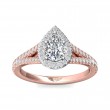 FlyerFit® 14K Pink Gold Shank And White Gold Top Split Shank Engagement Ring