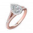 FlyerFit® 14K Pink Gold Shank And White Gold Top Split Shank Engagement Ring