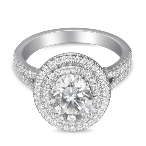 FlyerFit&reg; 14K White Gold Split Shank Engagement Ring