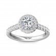 FlyerFit® 18K White Gold Micropave Halo Engagement Ring