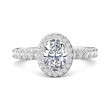 FlyerFit® Platinum Micropave Halo Engagement Ring