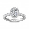 FlyerFit® Platinum Micropave Halo Engagement Ring